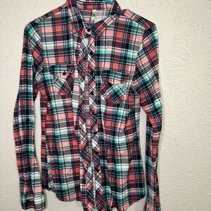 Plaid Button-Up Shirt